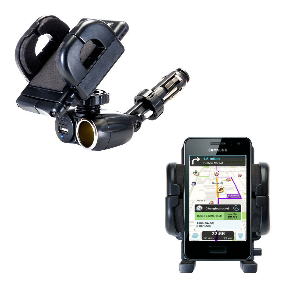 Cigarette Lighter Car Auto Holder Mount compatible with the Samsung Wave M