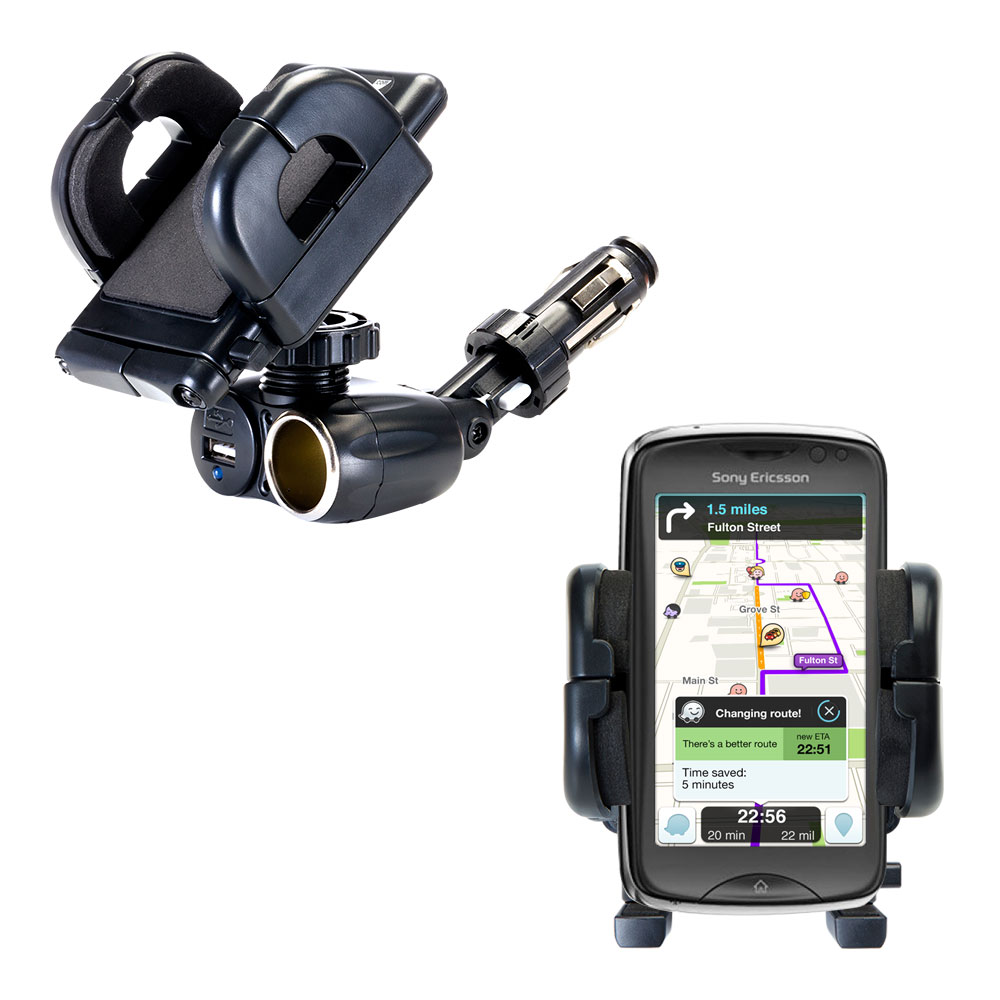 Cigarette Lighter Car Auto Holder Mount compatible with the Sony Ericsson txt Pro