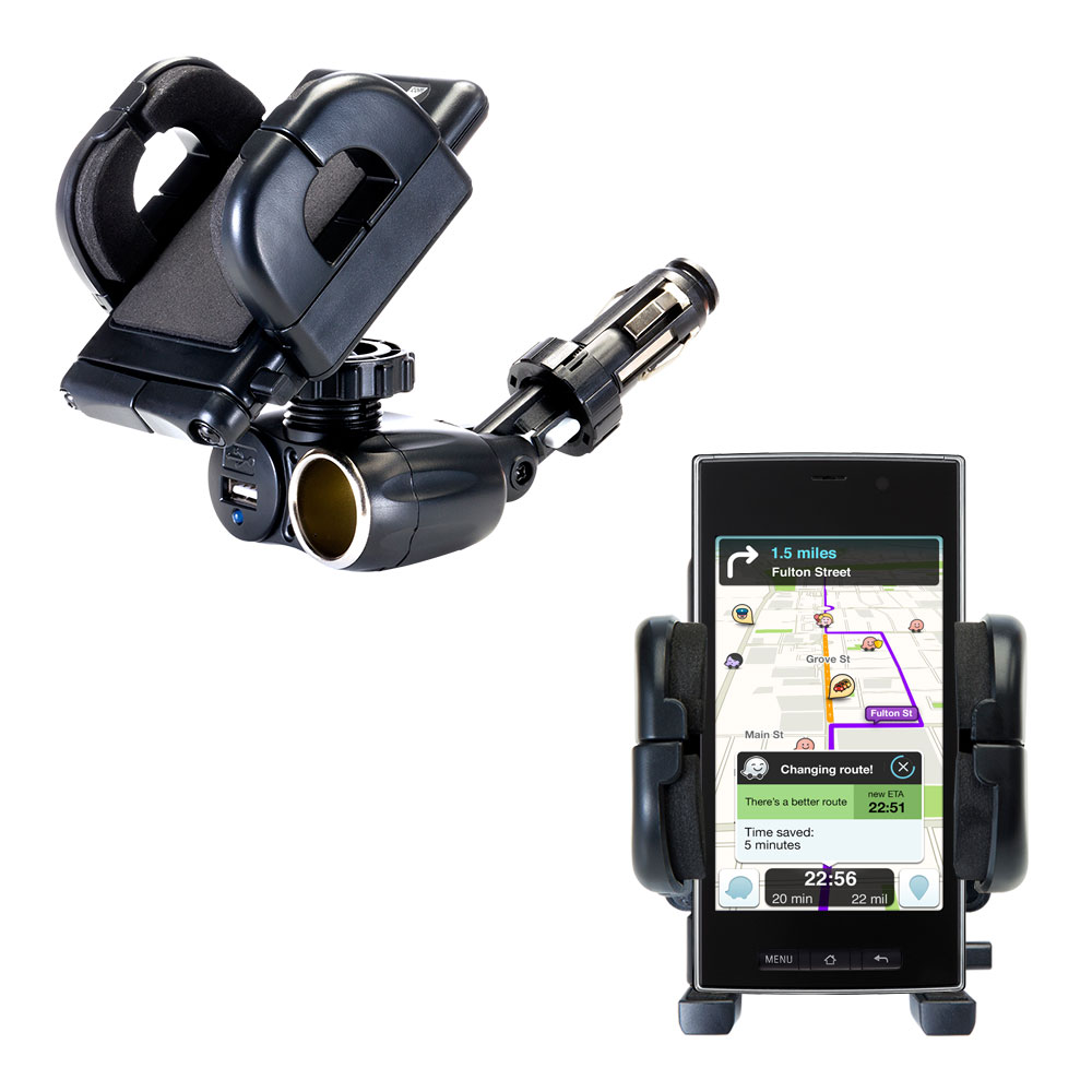 Cigarette Lighter Car Auto Holder Mount compatible with the Sony Ericsson Xperia ion