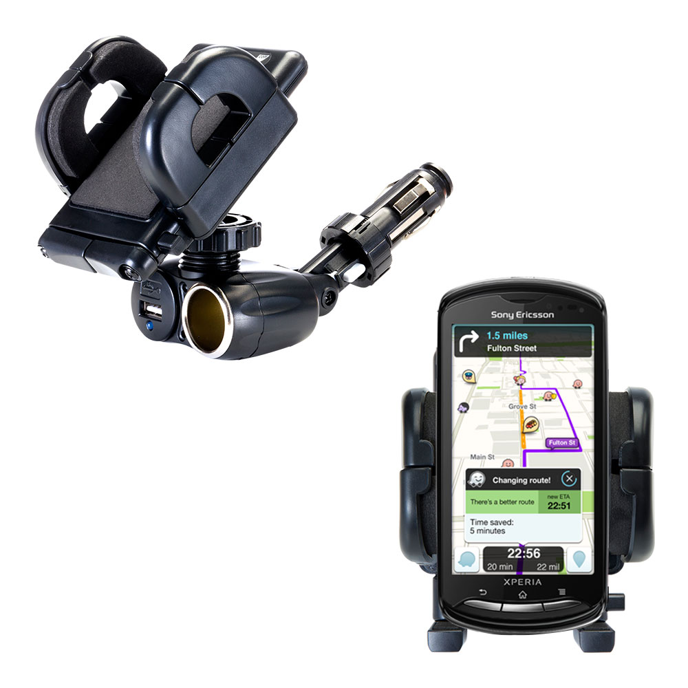 Cigarette Lighter Car Auto Holder Mount compatible with the Sony Ericsson Xperia Pro