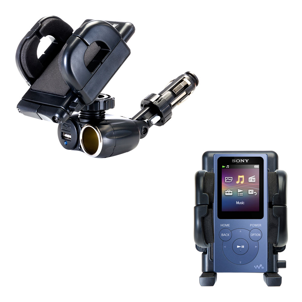 Cigarette Lighter Car Auto Holder Mount compatible with the Sony NW-A20 / NW-A25 / NW-A26 / NW-A27