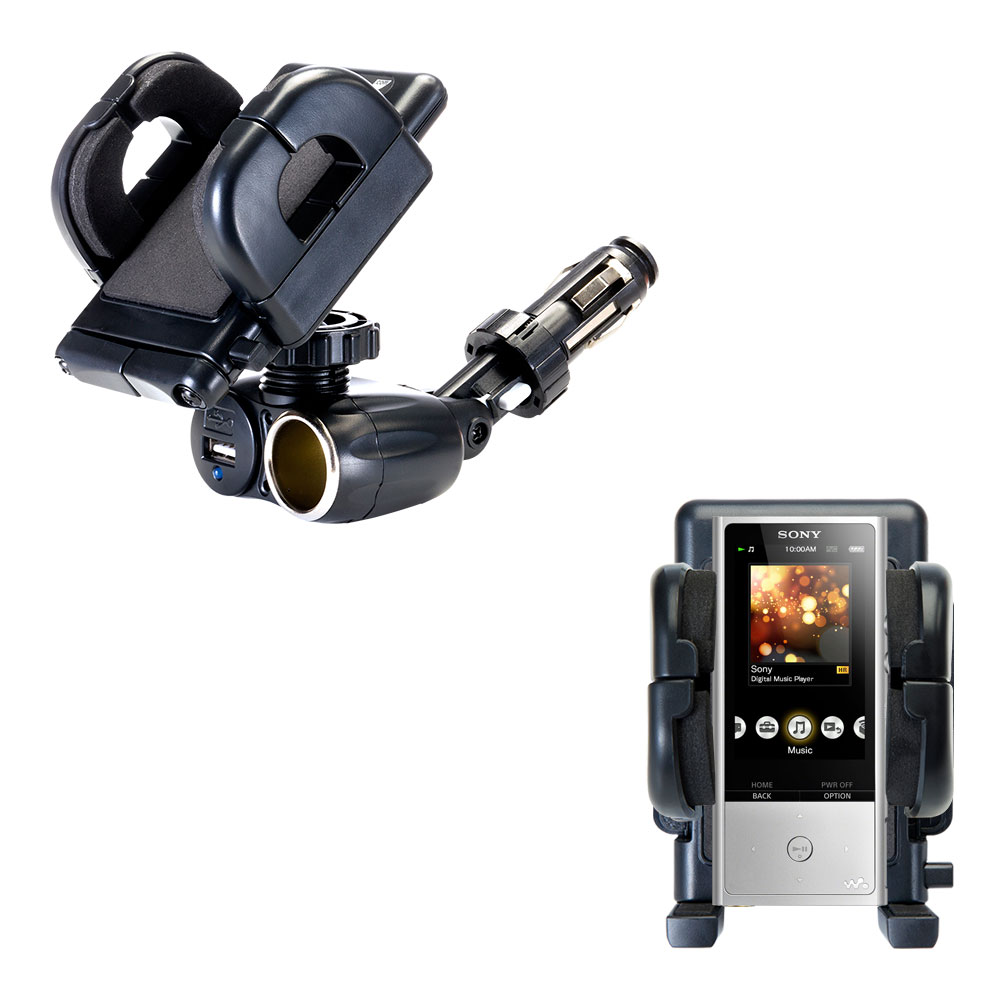 Cigarette Lighter Car Auto Holder Mount compatible with the Sony NW-ZX100 / ZX100