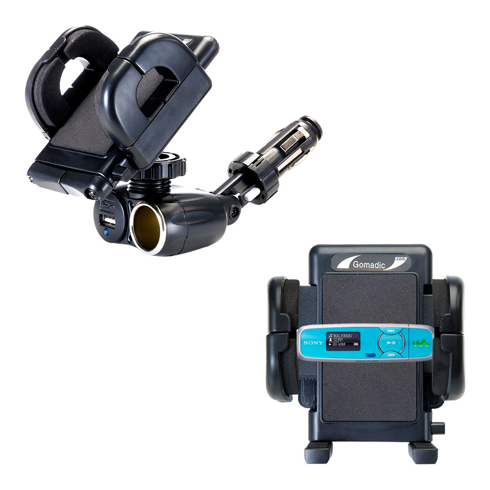 Cigarette Lighter Car Auto Holder Mount compatible with the Sony Walkman NWZ-B103 B105 B133 B135