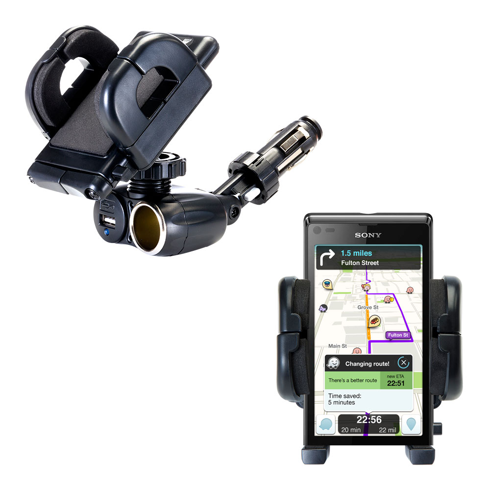 Cigarette Lighter Car Auto Holder Mount compatible with the Sony Xperia M