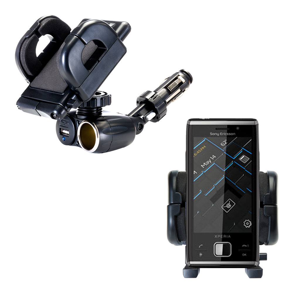 Cigarette Lighter Car Auto Holder Mount compatible with the Sony Xperia X2