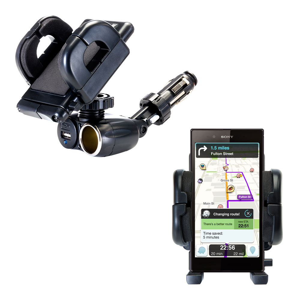 Cigarette Lighter Car Auto Holder Mount compatible with the Sony Xperia Z Ultra