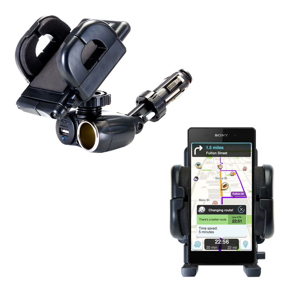 Cigarette Lighter Car Auto Holder Mount compatible with the Sony Xperia Z2