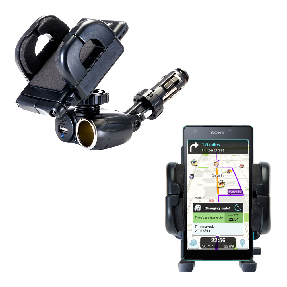 Cigarette Lighter Car Auto Holder Mount compatible with the Sony Xperia ZL