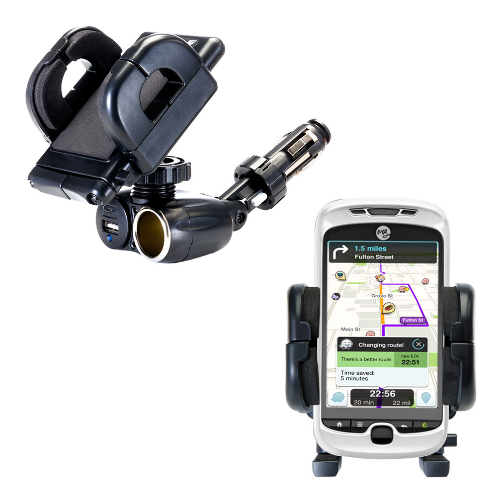 Cigarette Lighter Car Auto Holder Mount compatible with the T-Mobile MyTouch 3G Slide