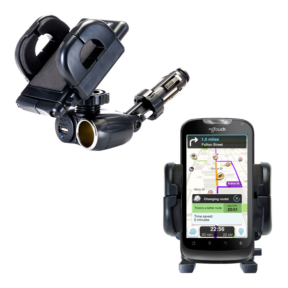 Cigarette Lighter Car Auto Holder Mount compatible with the T-Mobile myTouch Q2