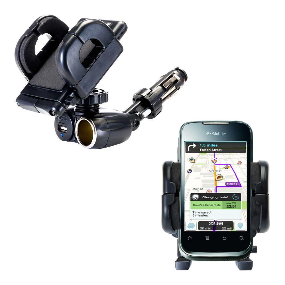 Cigarette Lighter Car Auto Holder Mount compatible with the T-Mobile Prism II