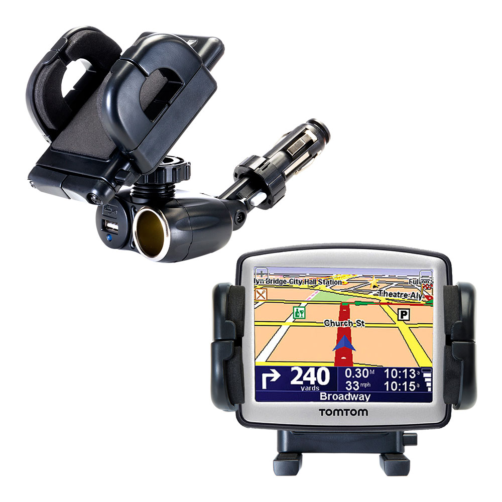 Cigarette Lighter Car Auto Holder Mount compatible with the TomTom ONE 125 S / SE