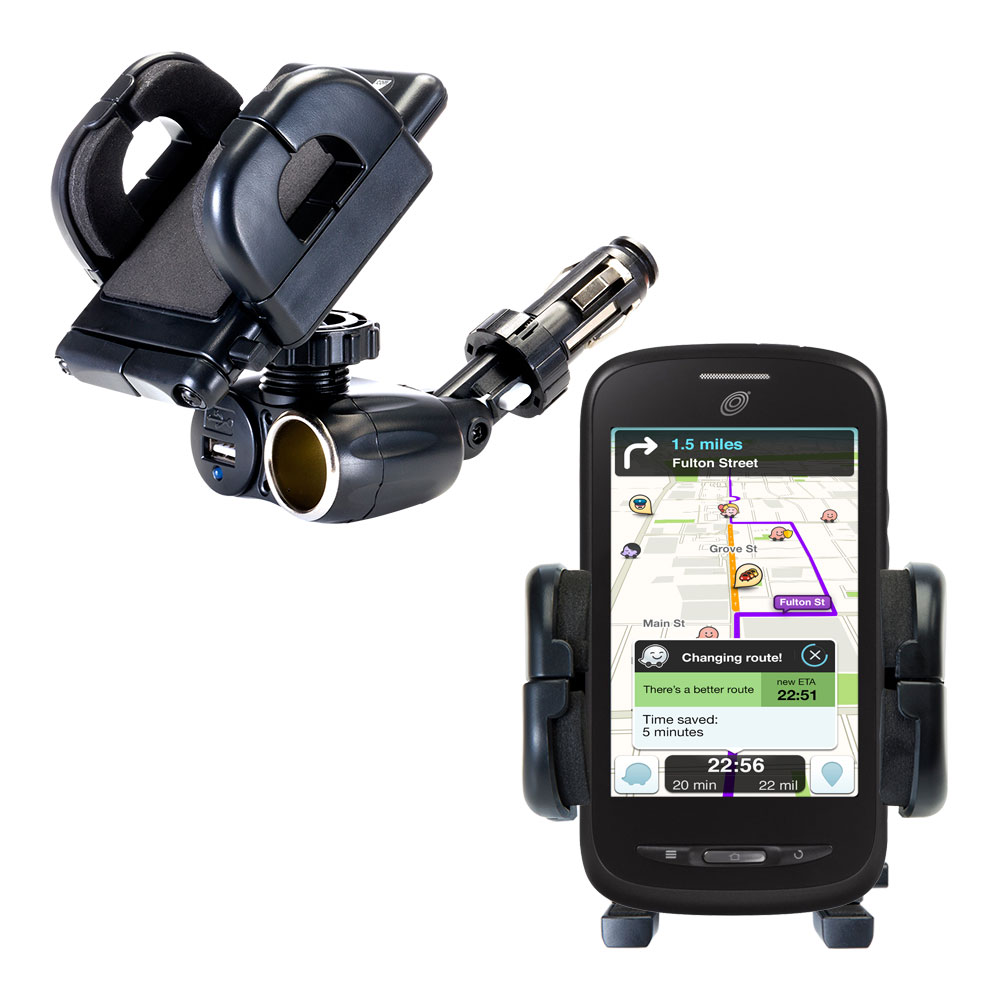 Cigarette Lighter Car Auto Holder Mount compatible with the ZTE Avail