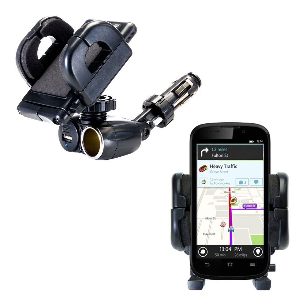 Cigarette Lighter Car Auto Holder Mount compatible with the ZTE Awe