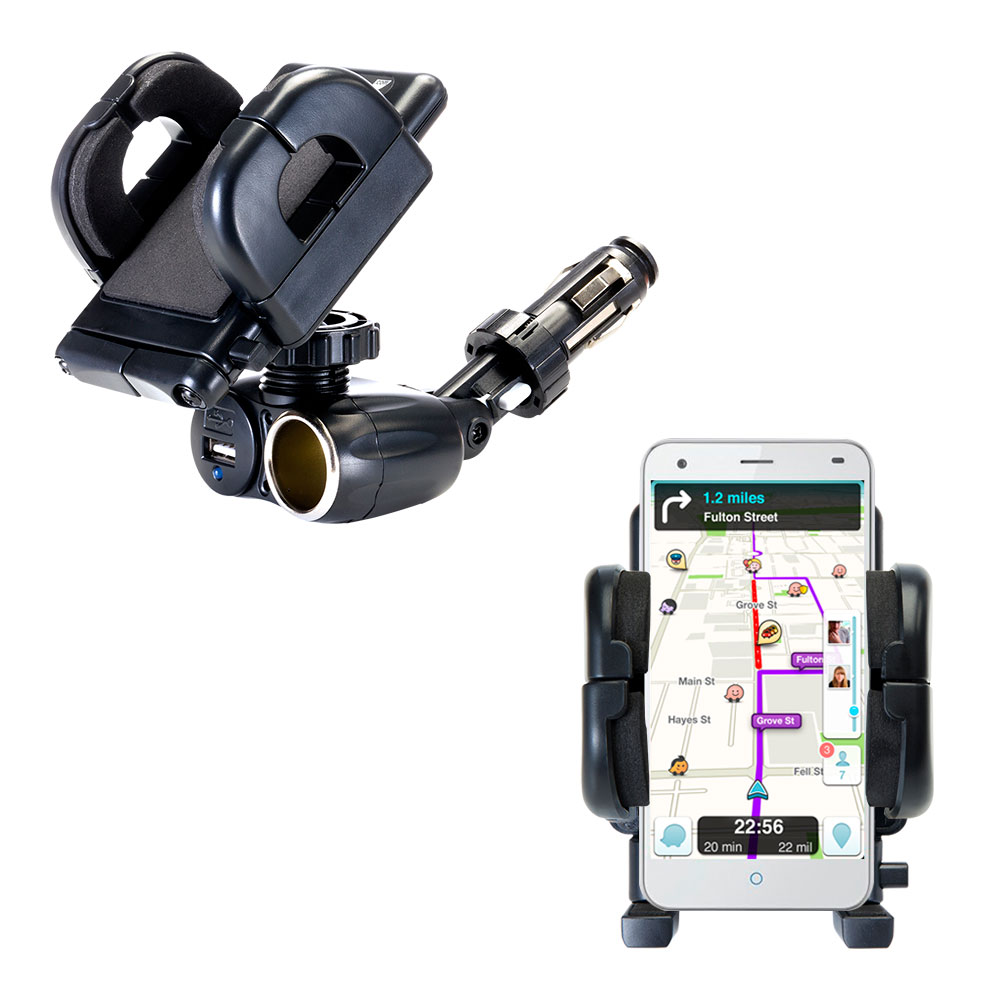 Cigarette Lighter Car Auto Holder Mount compatible with the ZTE Blade S6