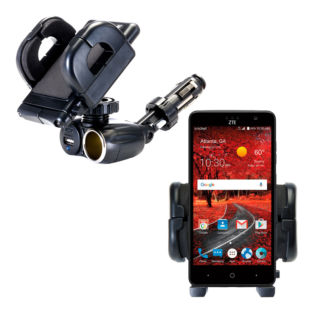 Cigarette Lighter Car Auto Holder Mount compatible with the ZTE Grand X 4