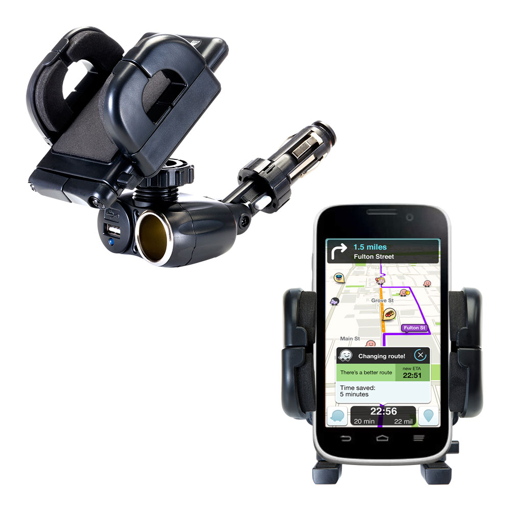 Cigarette Lighter Car Auto Holder Mount compatible with the ZTE Imperial