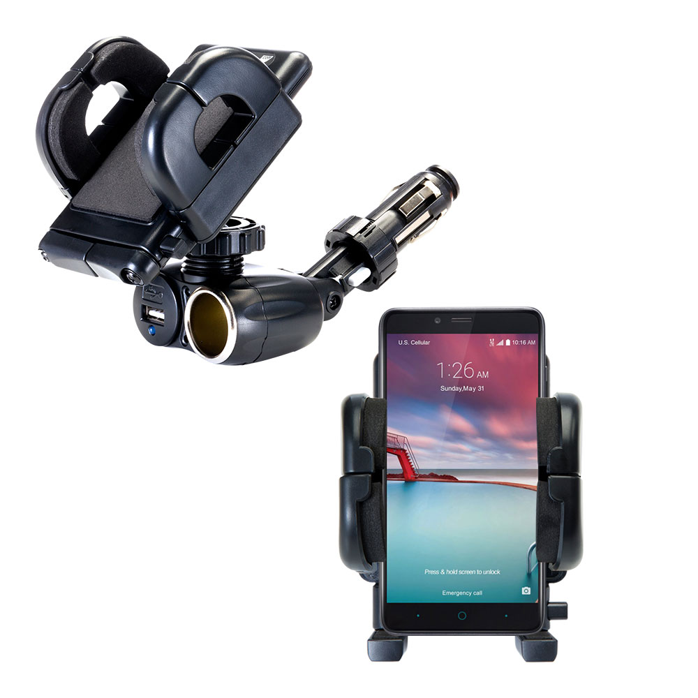 Cigarette Lighter Car Auto Holder Mount compatible with the ZTE Imperial Max