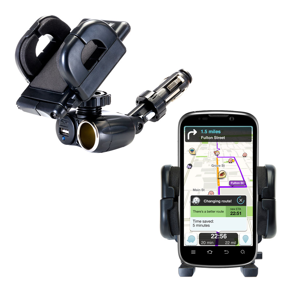 Cigarette Lighter Car Auto Holder Mount compatible with the ZTE Mimosa X
