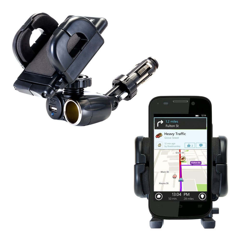 Cigarette Lighter Car Auto Holder Mount compatible with the ZTE Reef
