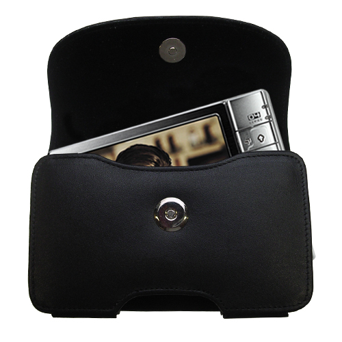 Black Leather Case for Archos 404 Camcorder CAM