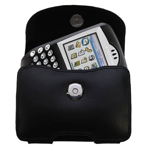 Black Leather Case for Blackberry 7250