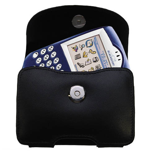 Black Leather Case for Blackberry 7280