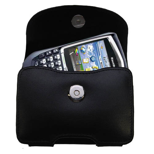 Black Leather Case for Blackberry 8703e