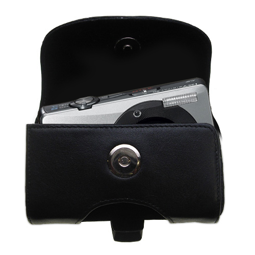 Black Leather Case for Canon IXY Digital 11 IS