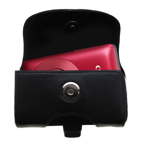 Black Leather Case for Canon IXY Digital 210 IS