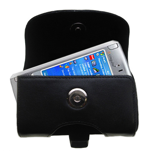 Gomadic Brand Horizontal Black Leather Carrying Case for the Cingular 8100 pocket PC with Integrated Belt Loop and Optional Belt Clip