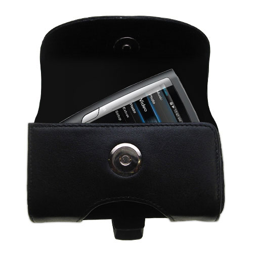 Black Leather Case for Coby MP601 Video MP3 Player