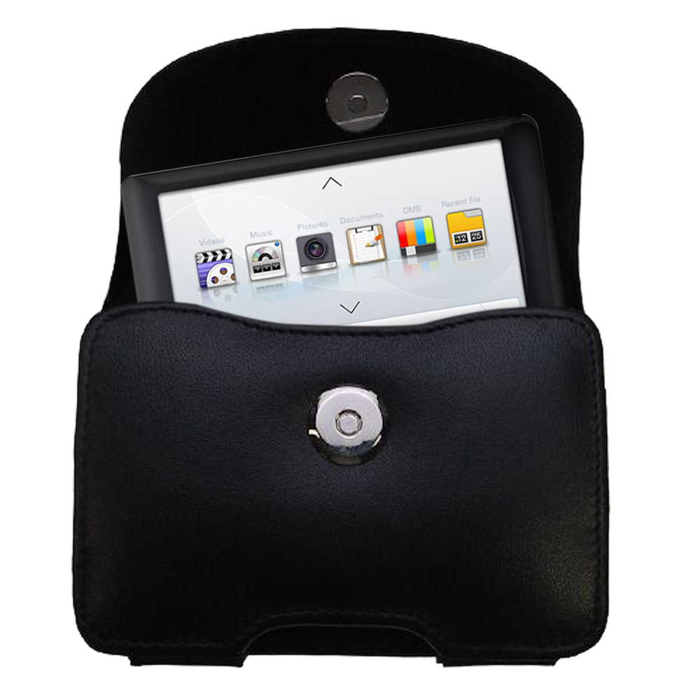 Black Leather Case for Cowon O2