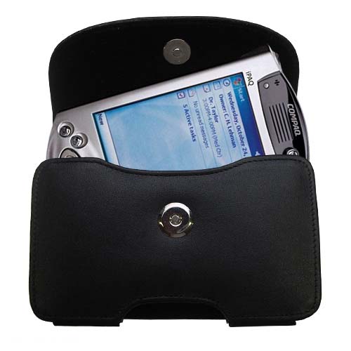 Black Leather Case for HP iPAQ h3830 / h 3830