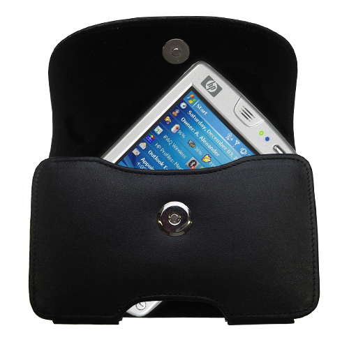 Black Leather Case for HP iPAQ hw6950