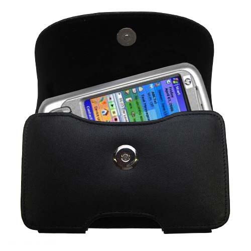 Black Leather Case for HP iPAQ rw6800 Series