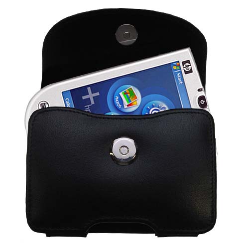 Black Leather Case for HP iPAQ rx1955 / rx 1955
