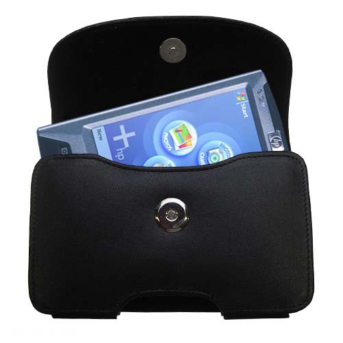 Black Leather Case for HP iPAQ rx3115 / rx 3115