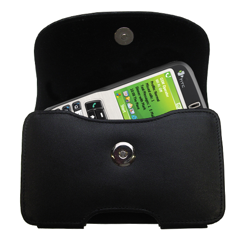 Black Leather Case for HTC S620c