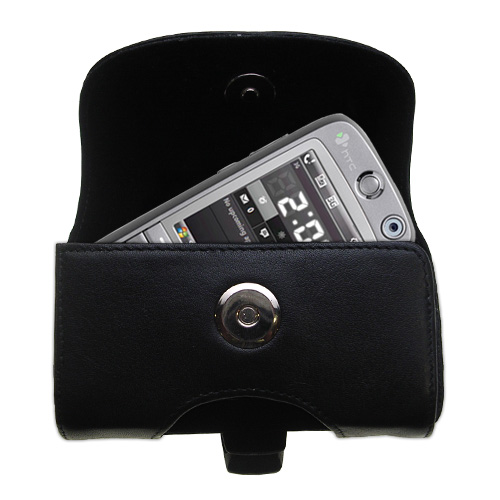 Black Leather Case for HTC S730