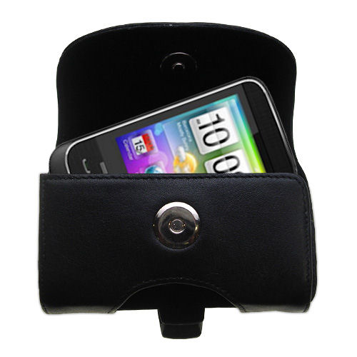 Black Leather Case for HTC SMART