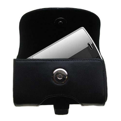 Black Leather Case for HTC Victor