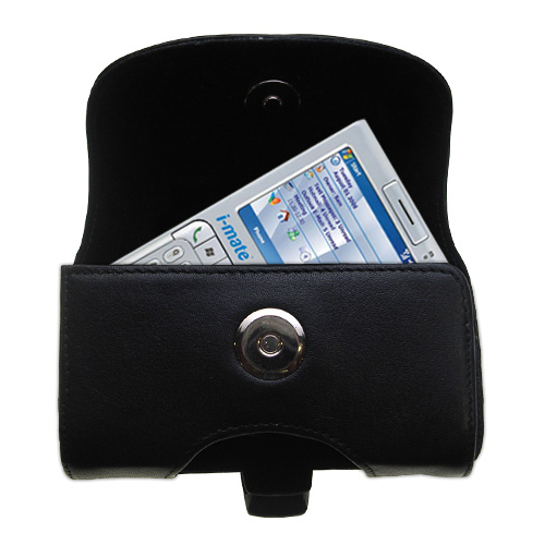 Black Leather Case for i-mate jaq