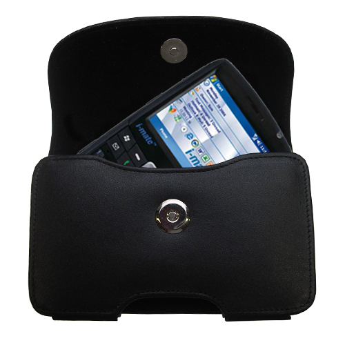 Black Leather Case for i-Mate JAQ3