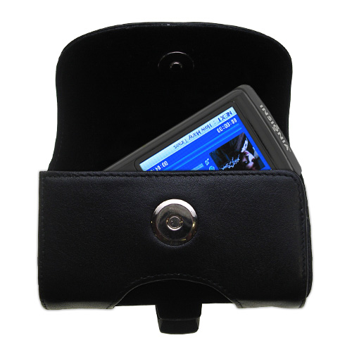 Black Leather Case for Insignia 2GB MP3 Player