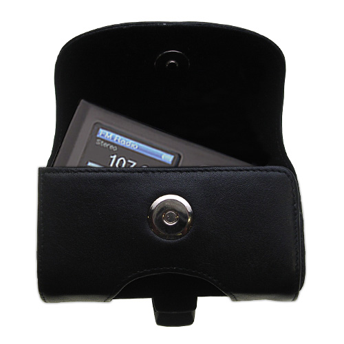 Black Leather Case for Insignia Sport 2GB MP3 Player