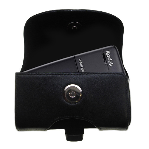Black Leather Case for Kodak ZxD Pocket Video Camera
