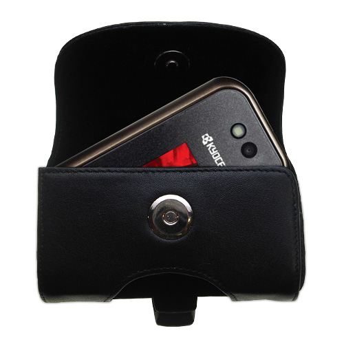Black Leather Case for Kyocera Tempo