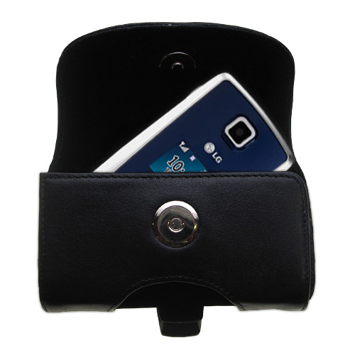 Black Leather Case for LG AX300