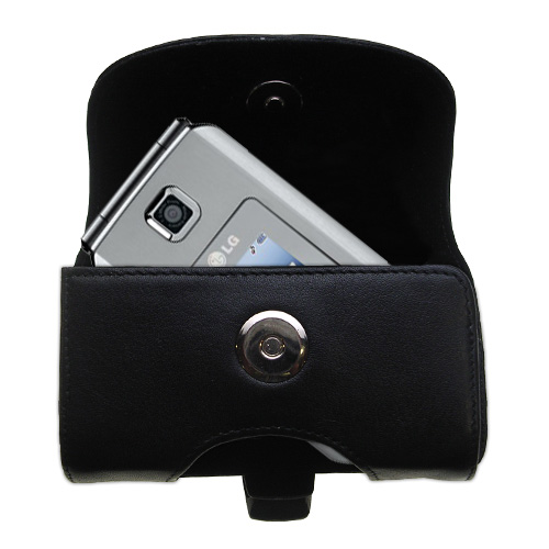Black Leather Case for LG CU575 TraX